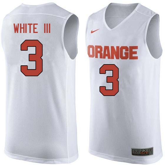Men #3 Andrew White III Syracuse White College Basketball Jerseys Sale-White